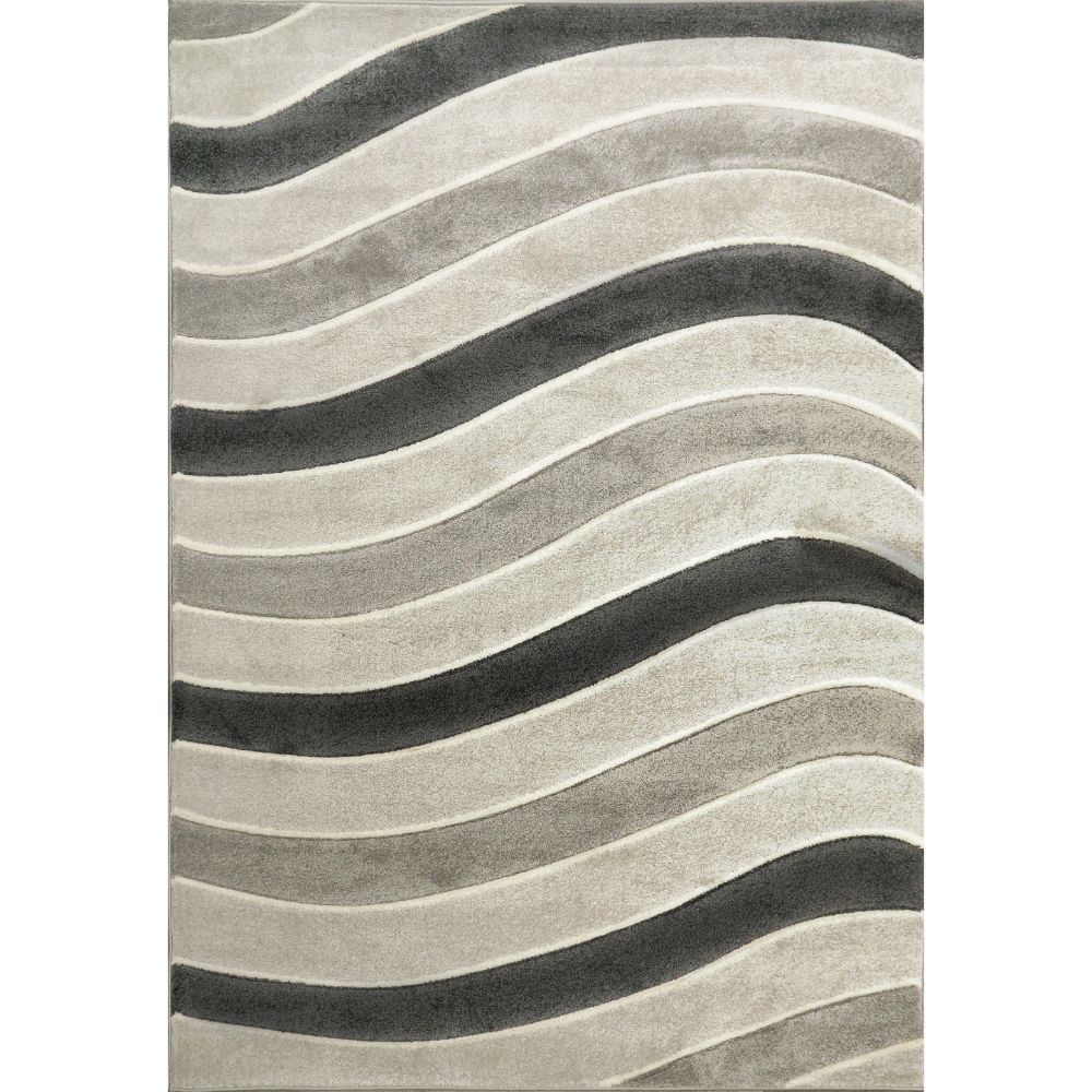 Dynamic Rugs 3282-919 Stella 5.3 Ft. X 7 Ft. Rectangle Rug in Charcoal/Ivory/Grey
